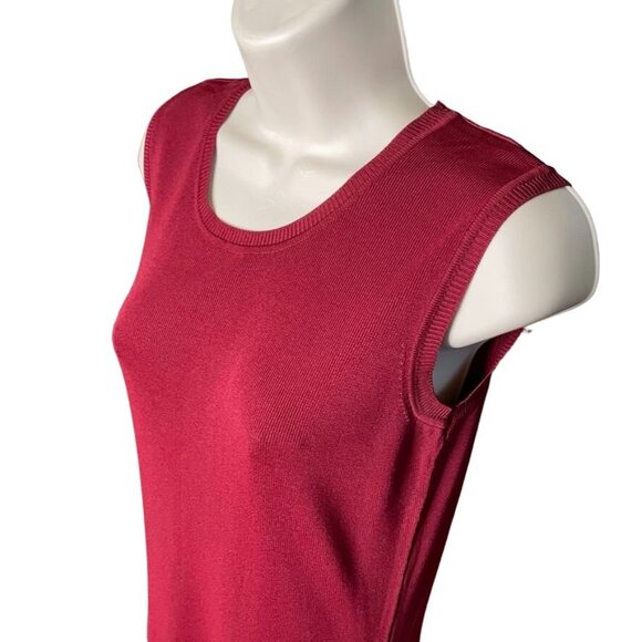 Womens Cardigan Knit Dress Set Red 2 Piece Coordinating Midi Size Medium u - Picture 9 of 13